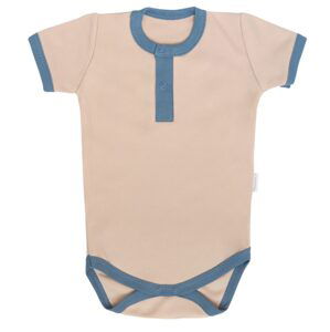 Mamatti Bavlněné body polo kr. rukáv, Dinosaurus- krémové - 74 (6-9m)