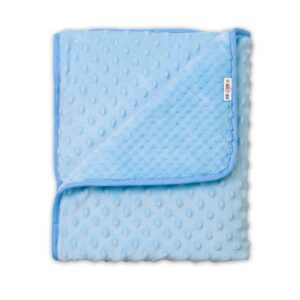 Baby Nellys Dětská luxusní oboustranná deka s minky 80x90 cm, modrá, Baby Nellys