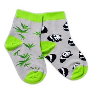 Baby Nellys Bavlněné veselé ponožky Panda - šedé, vel. 104/116 - 122-128 (6-8r)