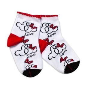 Baby Nellys Bavlněné ponožky Minnie Love - bílé - 122-128 (6-8r)