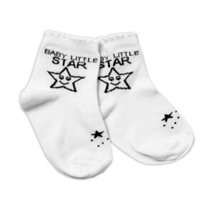 Baby Nellys Bavlněné ponožky Baby Little Star - bílé, vel. 104/116
