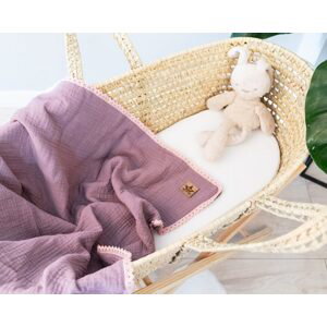 Baby Nellys Luxusní dvouvrstvá mušelínová dětská deka, 75 x 100 cm, lila, fialová