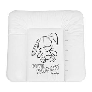NELLYS Přebalovací podložka, měkká, Cute Bunny, 85 x 72 cm, bílá, Nellys