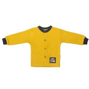 Mamatti Novorozenecká bavlněná košilka, kabátek, Hero - hořčicová, vel. 74 - 68 (3-6m)