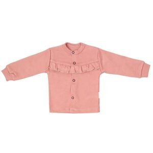 Mamatti Novorozenecká bavlněná košilka, kabátek, New minnie - pudrová - 74 (6-9m)