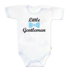 Baby Nellys Body krátký rukáv s vtipným textem Baby Nellys, Little Gentleman, kluk