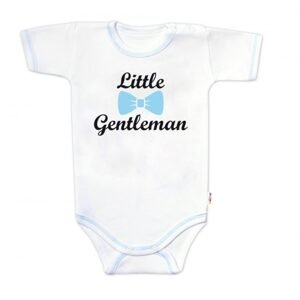 Baby Nellys Body krátký rukáv s vtipným textem Baby Nellys, Little Gentleman, kluk - 86 (12-18m)
