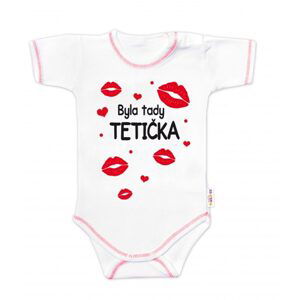 Baby Nellys Body krátký rukáv s vtipným textem Baby Nellys, Byla tady tetička, vel. 80 - 86 (12-18m)