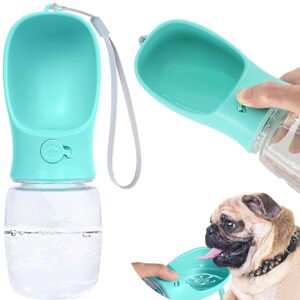 Verk Group Přenosná lahev na vodu pro psy s miskou 380ml