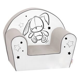Baby Nellys Dětské křesílko LUX Cute Bunny Baby Nellys, šedé, bílé