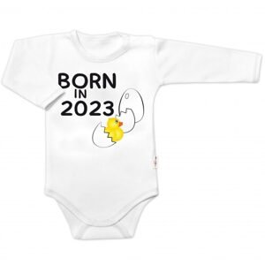 Baby Nellys Body dlouhý rukáv s vtipným textem Baby Nellys, Born in 2023, vel. 56 - 62 (2-3m)