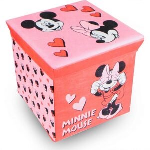bHome Úložný box na hračky Minnie růžová s víkem