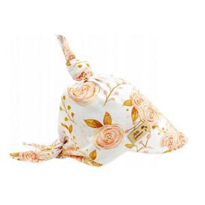 Baby Nellys Dětský bavlněný šátek s kšiltem na zavazování, Premium Baby Nellys, růže - 92-98 (18-36m) - 68-86 (6-18m)