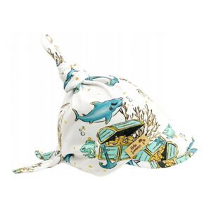 Baby Nellys Dětský bavlněný šátek s kšiltem na zavazování, Premium Baby Nellys, poklad - 92-98 (18-36m) - 68-86 (6-18m)