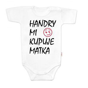 Baby Nellys Body krátký rukáv Handry mi kupuje matka, Baby Nellys, bílé