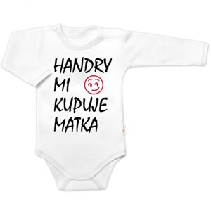 Baby Nellys Body dlouhý rukáv Handry mi kupuje matka, Baby Nellys, bílé, vel. 50 - 56 (1-2m)