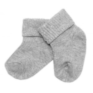 Baby Nellys Kojenecké ponožky, Baby Nellys, šedé, vel. 3-6 m - 68-74 (6-9m)