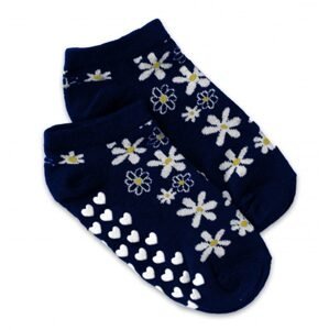 NVT Dětské ponožky s ABS Květinky, vel. 27/30 - tm. modré - 19-22
