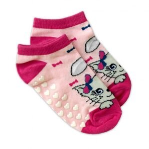 NVT Dětské ponožky s ABS Kočka, vel. 23/26 - sv. růžové