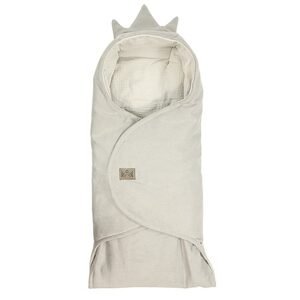 Little Elite Zavinovací deka s kapucí Little Elite, 100 x 115 cm, Kralovská koruna - šedá