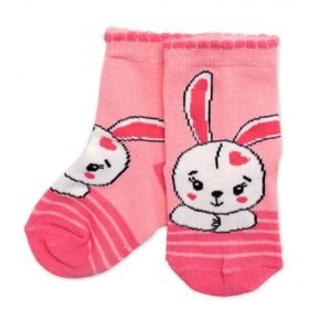 BN Dětské bavlněné ponožky Králiček - růžové - 23-26