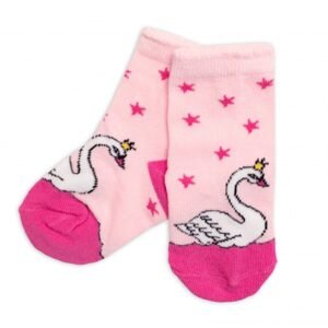 BN Dětské bavlněné ponožky Labuť - růžové - 23-26