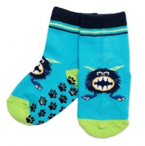 BN Dětské ponožky s ABS Příšerky - tyrkys