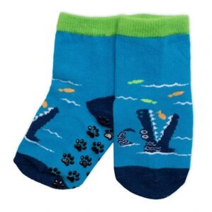 BN Dětské ponožky s ABS Krokodýl - modré - 23-26