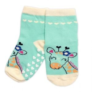 BN Dětské ponožky s ABS Žirafa - mátové - 23-26