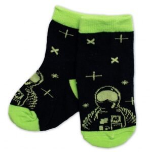 BN Dětské bavlněné ponožky Kosmonaut - černé - 15-18