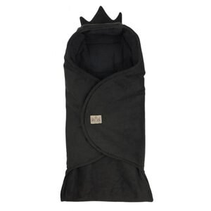 Little Elite Zavinovací deka s kapucí Little Elite, 100 x 115 cm, Kralovská koruna - černá