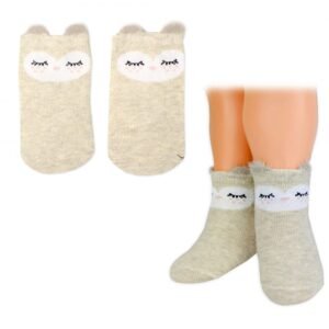 BN Dívčí bavlněné ponožky Smajlík 3D - capuccino, vel. 80/86 - 68-80 (6-12m)
