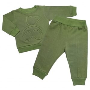 Baby Little Star Tepláková souprava Méďa 2D, bavlna, zelená, vel. 68/74 - 62-68 (3-6m)