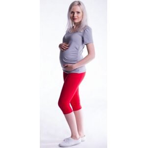 Be MaaMaa Těhotenské barevné legíny 3/4 délky - červená, vel. XXL - XL (42)