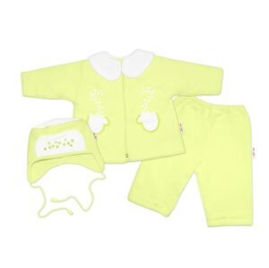 Baby Nellys Kabátek, čepička a kalhoty Baby Nellys ®- zelená - 62 (2-3m)