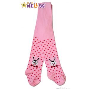 Baby Nellys Bavlněné punčocháče Baby Nellys ® - Beruška růžové s puntíky, vel. 80/86