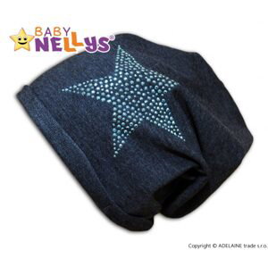 Baby Nellys Bavlněná čepička Baby Nellys ® - Hvězdička modrá - 80-98 (9-36m)