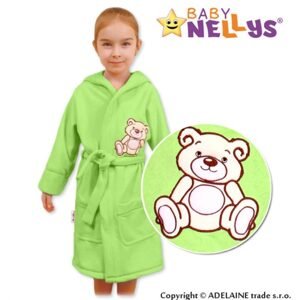 Baby Nellys Dětský župan - Medvídek Teddy Bear, 98/104 - zelený