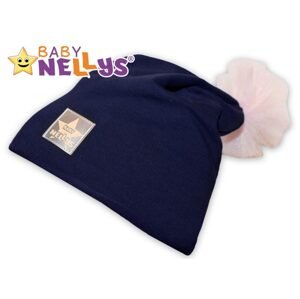 Baby Nellys Bavlněná čepička Tutu květinka Baby Nellys ® - granátová, 48-52, 2-8let