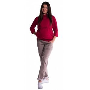 Be MaaMaa Těhotenské kalhoty letní bez břišního pásu - béžové