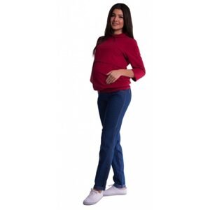 Be MaaMaa Těhotenské kalhoty letní bez břišního pásu - tmavý jeans, vel. M - L (40)