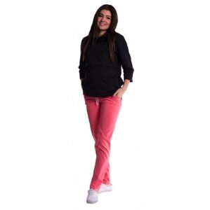 Be MaaMaa Těhotenské kalhoty s mini těhotenským pásem - růžové