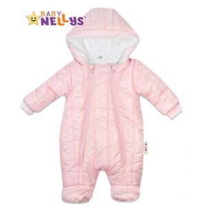 Baby Nellys Kombinézka s kapuci Lux Baby Nellys ®prošívaná - sv. růžová, vel. 62 - 62 (2-3m)