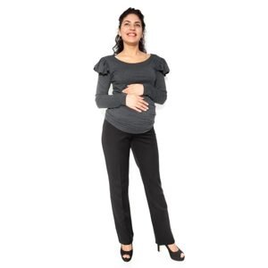Be MaaMaa Společenské těhotenské kalhoty BEA - černé - XL - XL (42)