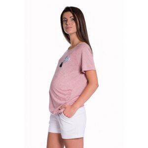 Be MaaMaa Těhotenské,bavlněné kraťasy s odpáratelným pásem - bílé, vel. XL - XL (42)