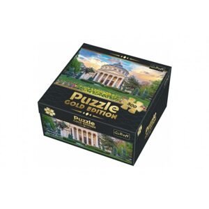 Trefl Puzzle Rumunské Atheneum, Bukurešť, Rumunsko - Zlaté vydání 500 dílků 48x34cm v krabici 26x26x10cm