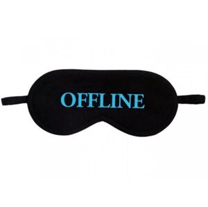 Maska na spaní OFFLINE - černá s nápisem