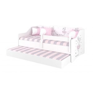 BabyBoo Dětská postel s výsuvnou přistýlkou 160 x 80 cm - Baletka