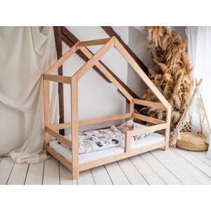 Woodisio Domečková postel NELA - Přirodní dřevo - 180 x 90