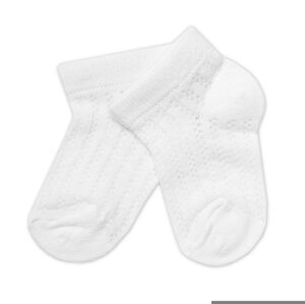 Baby Nellys Kojenecké žakarové ponožky se vzorem, bílé